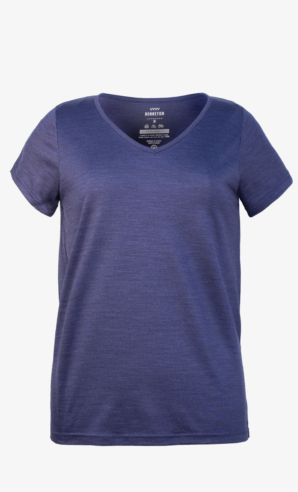 T-Shirt Mérinos Femme Bleu Nuit Léger
