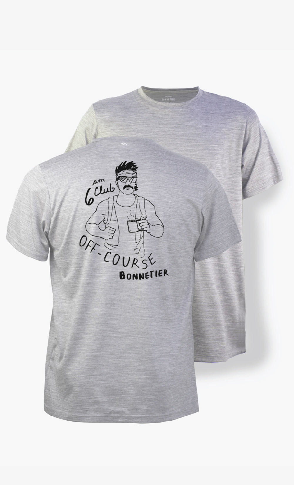 T-Shirt Mérinos Homme Gris - 6 am Club