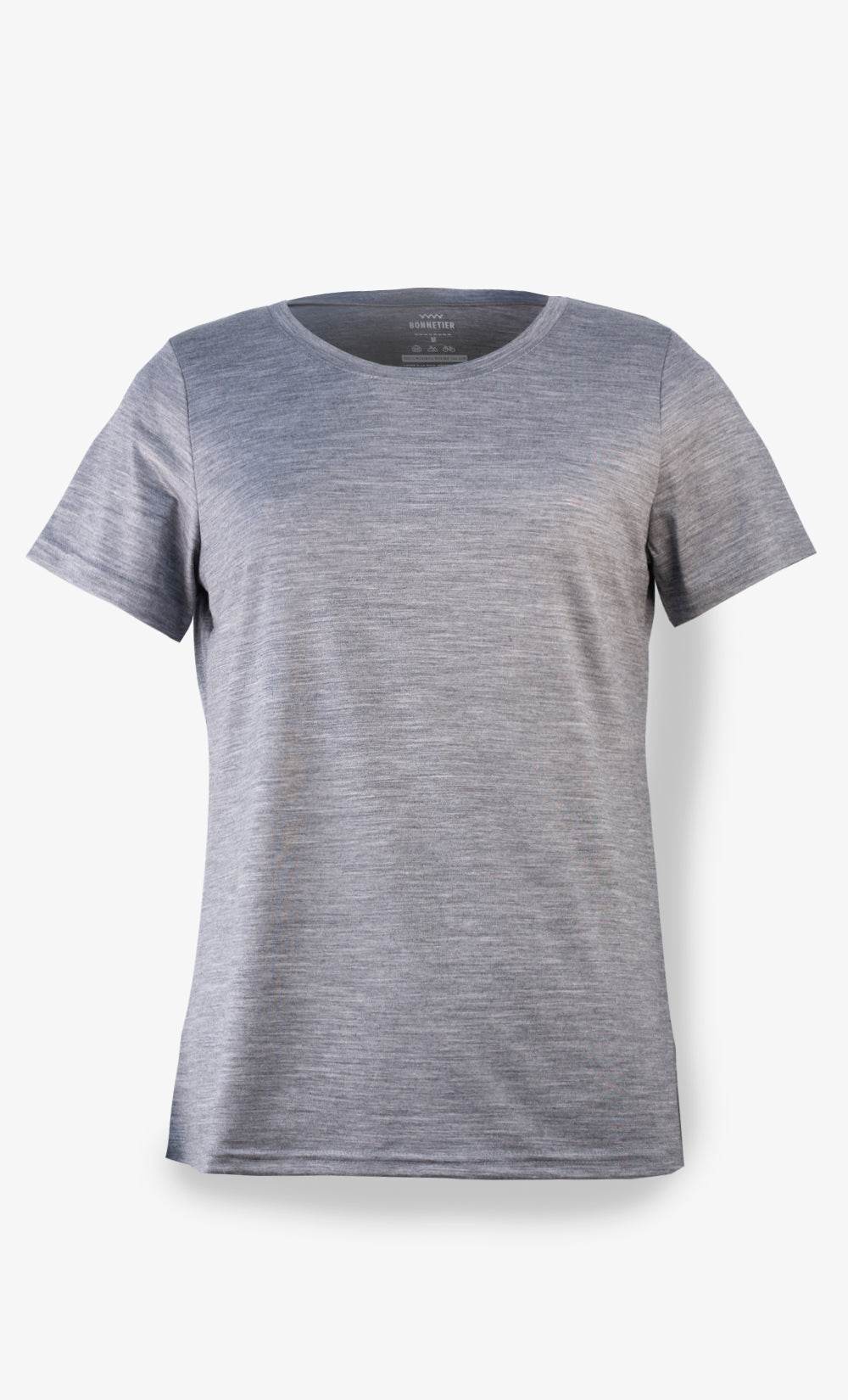 T-Shirt Mérinos Femme Gris Chiné Ultra Léger - Uni