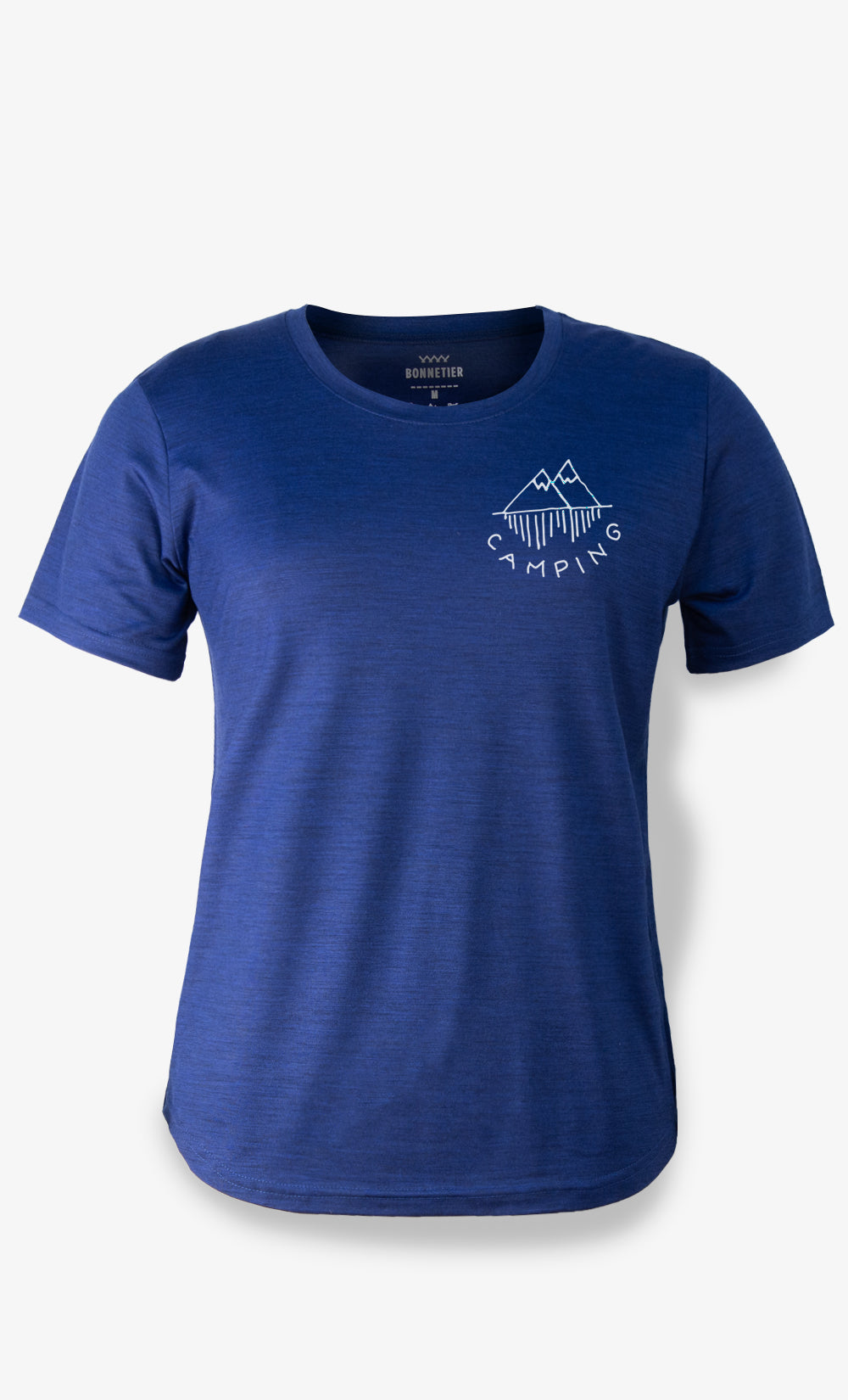 T-Shirt Mérinos Femme Bleu chiné Ultra Léger - Camping