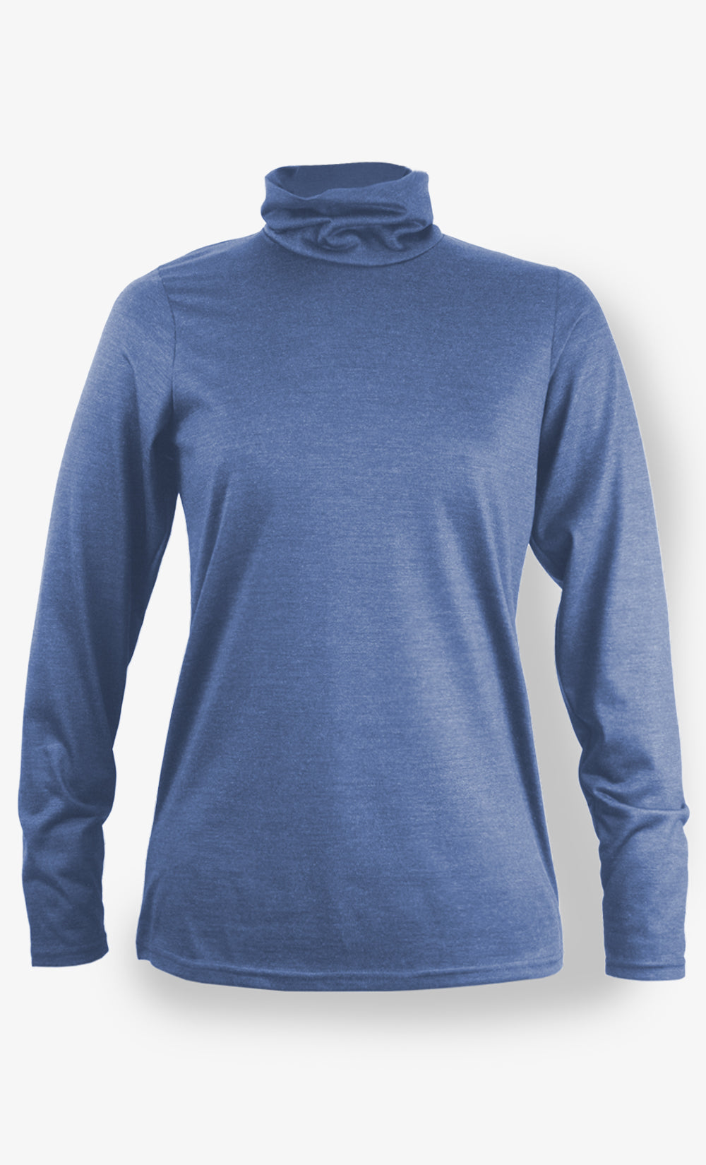 Women's Merino Wool Turtleneck - Blue-Grey Heather