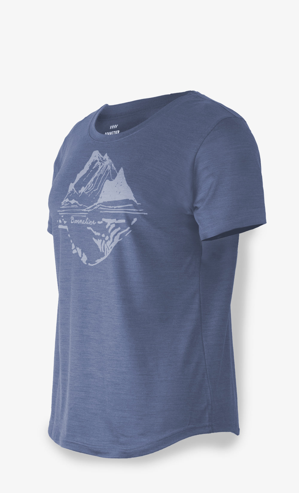 T-Shirt Mérinos Femme Bleu Gris Ultra Léger - Bic