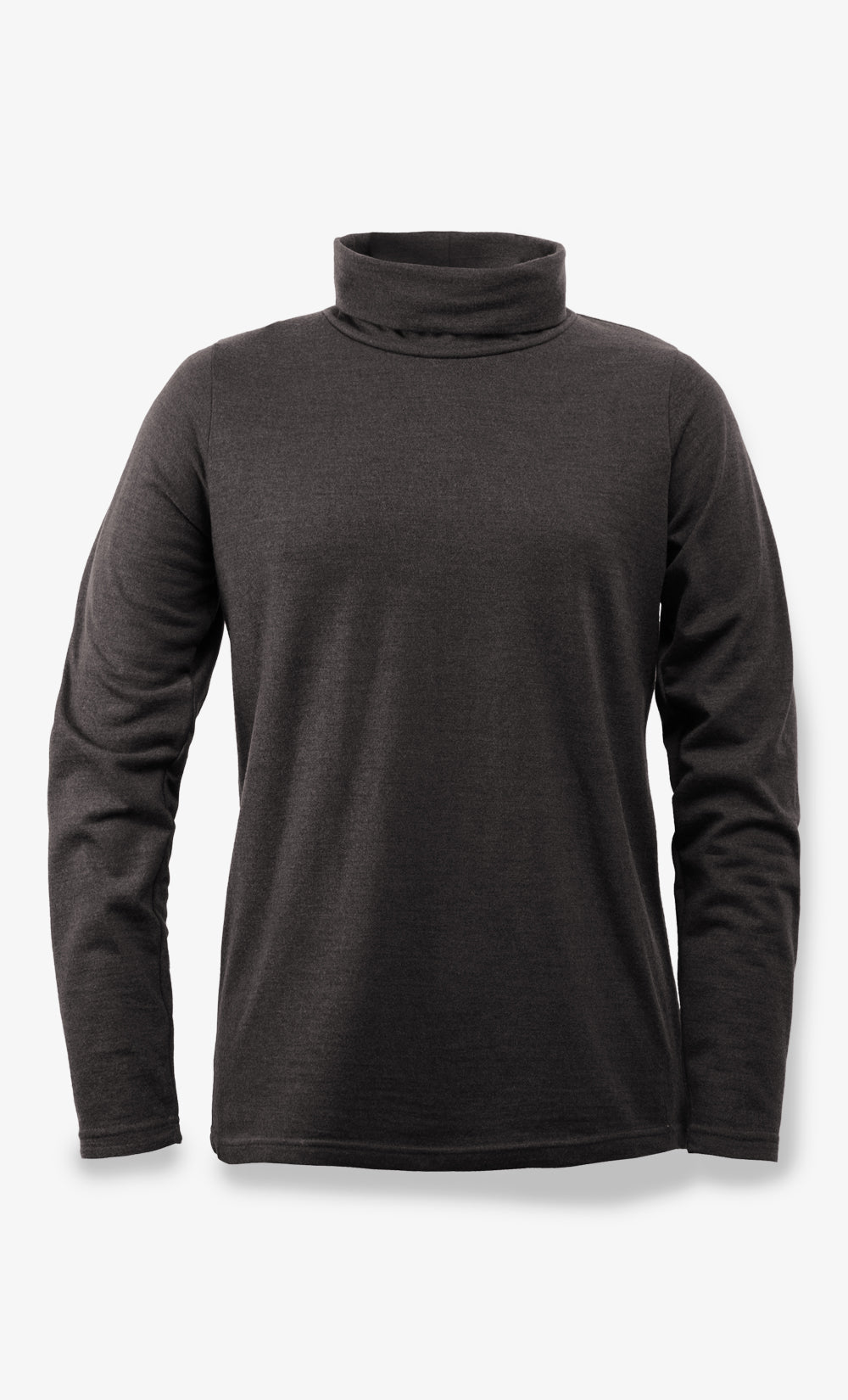 Women's Merino Flannel Turtleneck - Heather Black