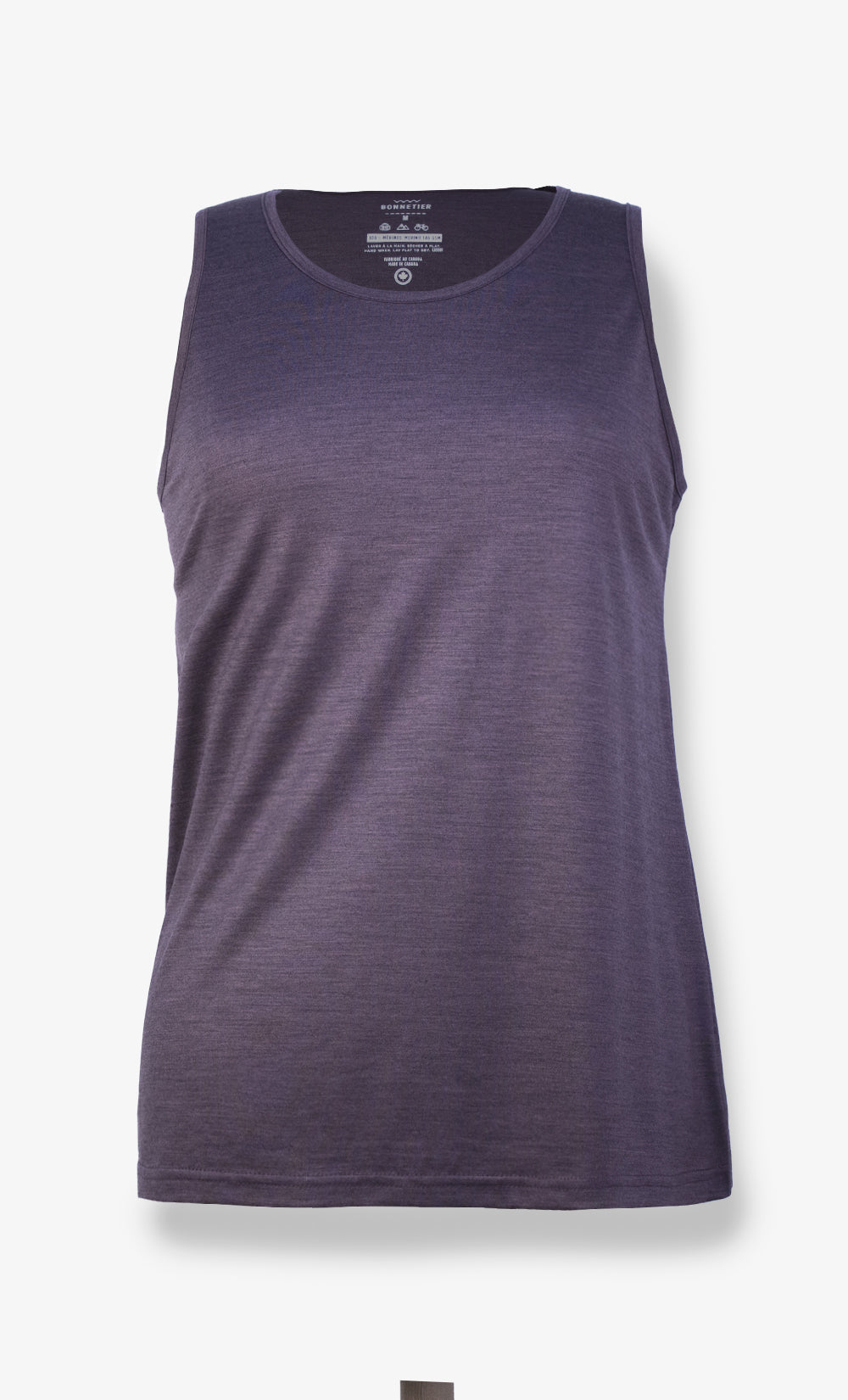Camisole Mérinos Femme Aubergine Chiné Ultra Léger