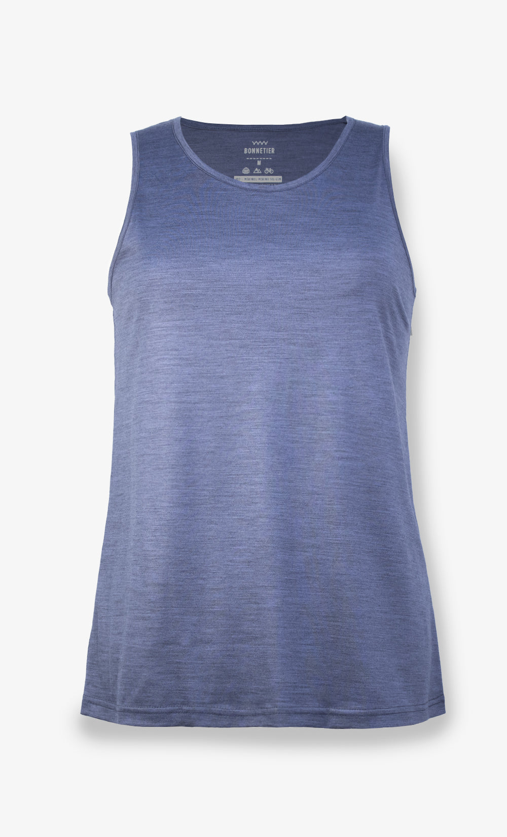 Camisole Mérinos Femme Bleu Gris Chiné Ultra Léger