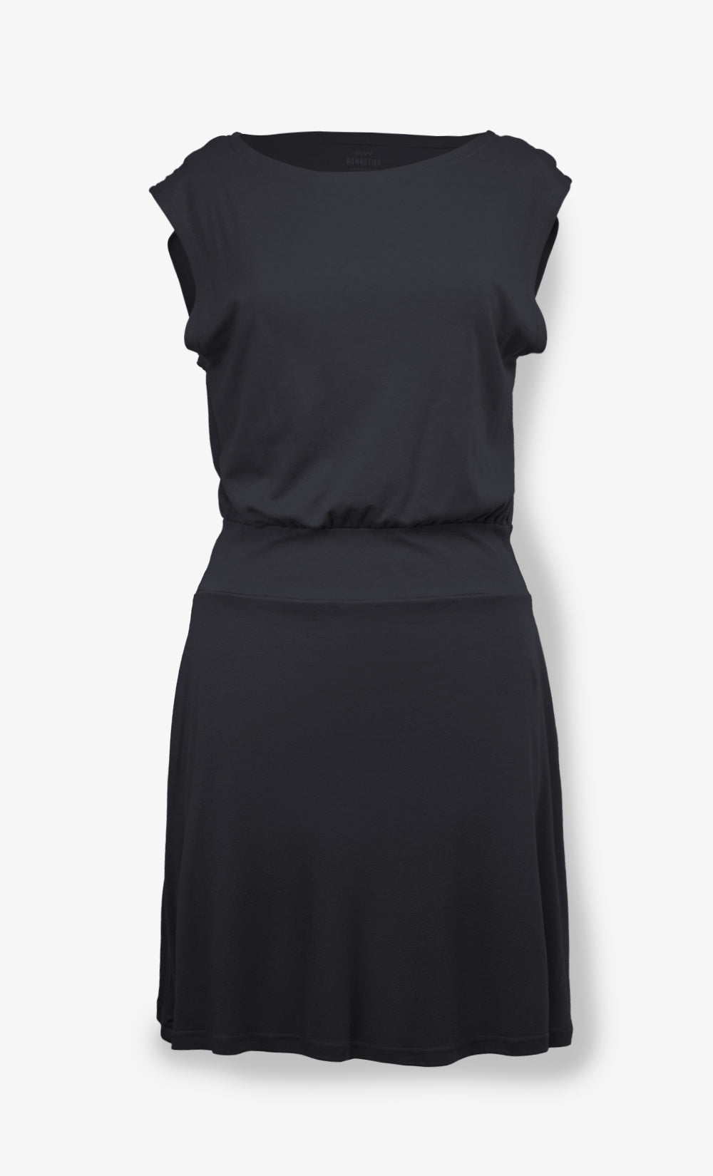 robe noire femme écoresponsable bonnetier Miami tissu tencel coton biologique fabriquée au canada