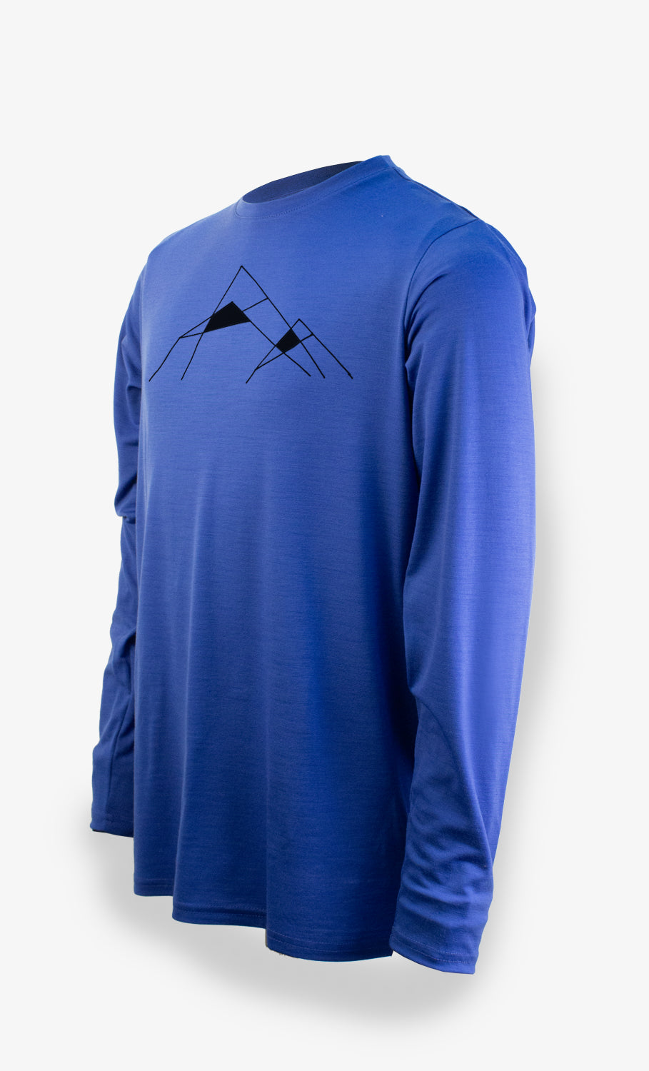 Manches Longues Mérinos Homme Techcrew Bleu Royal - Montagne graph