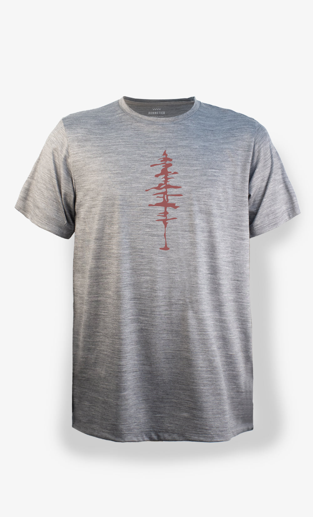 T-Shirt Mérinos Homme Gris chiné Ultra Léger - Arbre Fluide