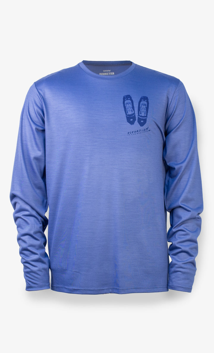 Manches Longues Mérinos Homme Techcrew Bleu - Raquette