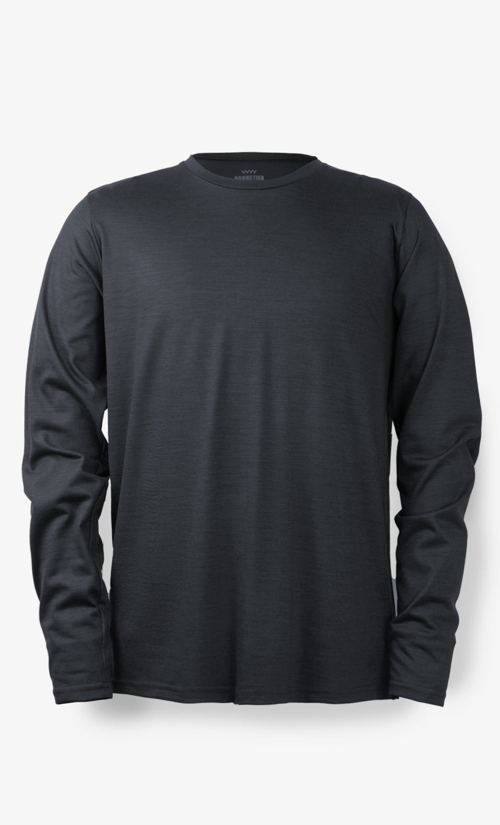 Manches Longues Mérinos Homme Techcrew Noir Chiné - Uni