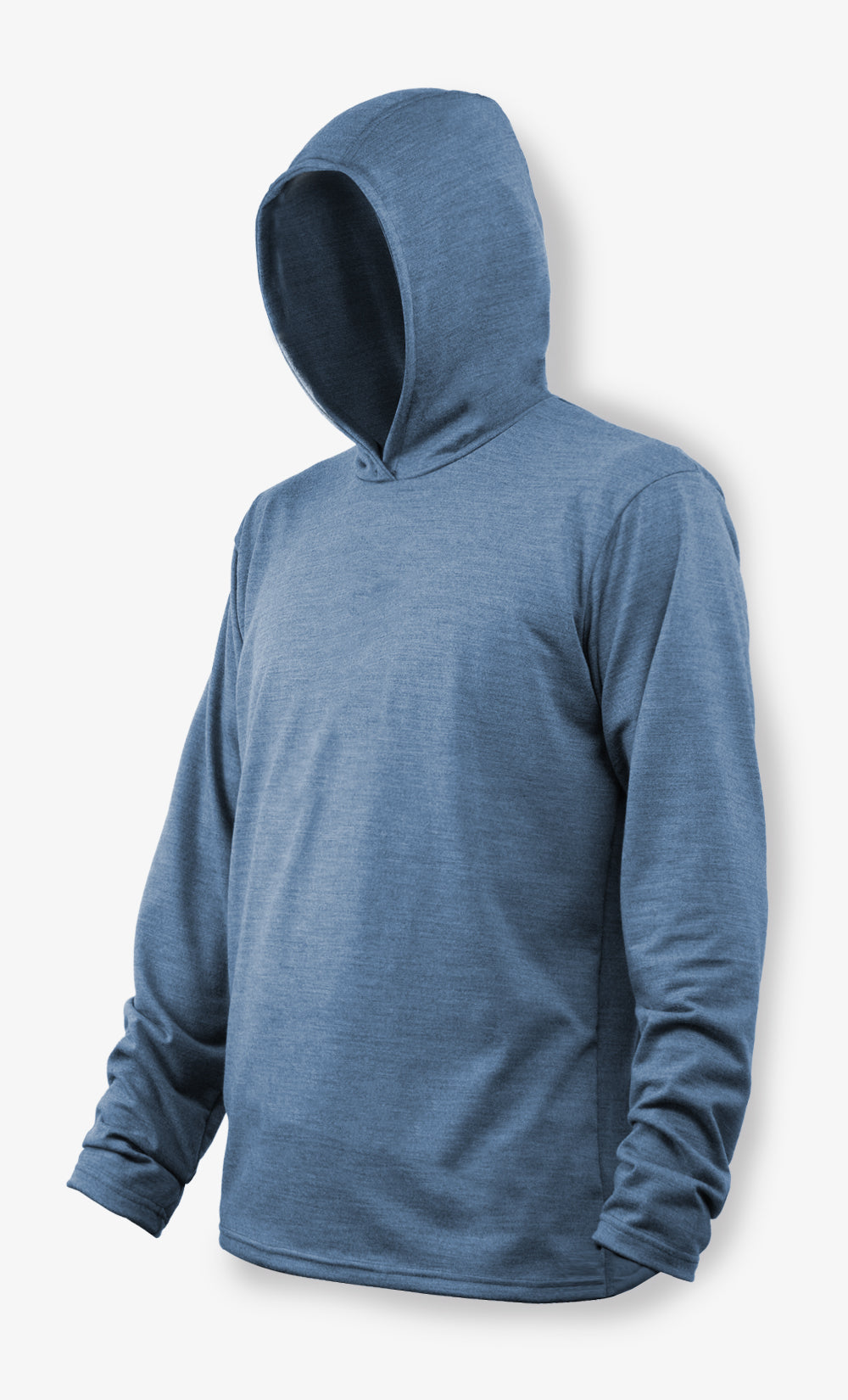 Hoodie 100% Mérinos flanelle, bleu gris pour homme. BONNETIER